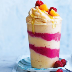 Layered Raspberry and Rocketmelon Nice Cream